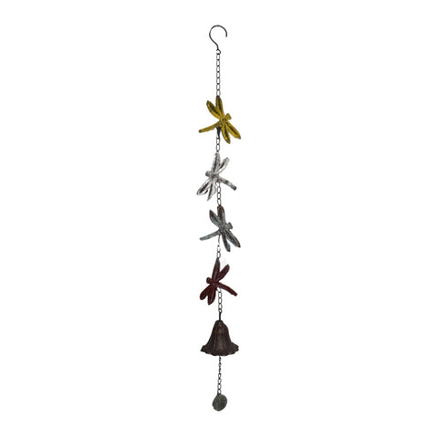 Hanging 4 Dragonflies with Cast Iron Bell