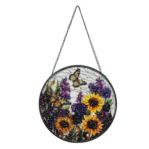 Flowers and Butterflies Stained Glass Sun Catcher