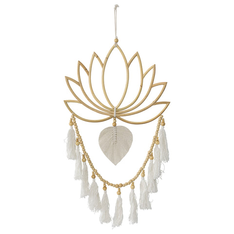 Handcrafted Lotus with Tassel Wall Art