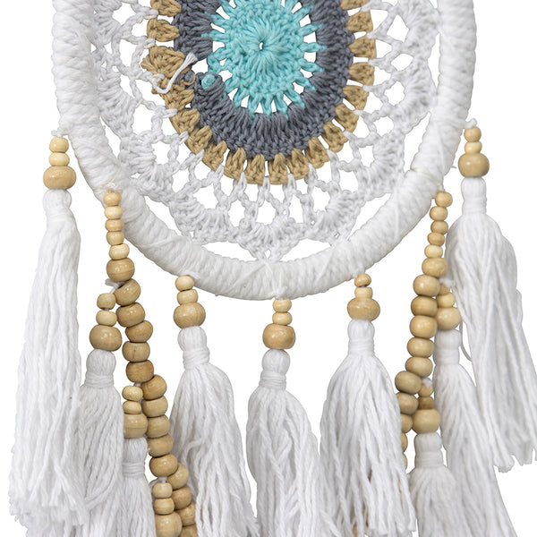 Handcrafted Boho Dream Catcher with Layered Tassels & Beads