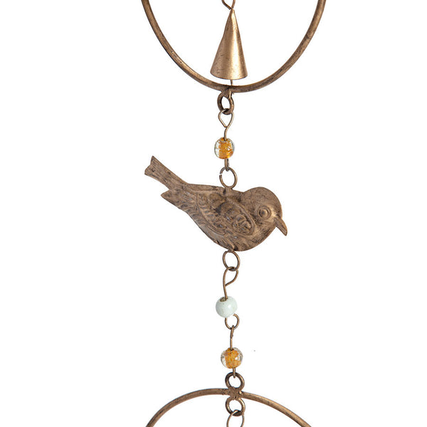 Handcrafted Birdhouses with Birds & Bells Hanging Mobile