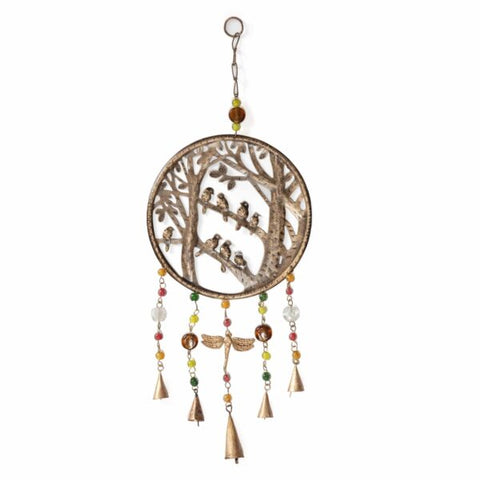 Handcrafted Birds on Branches with Dragonflies & Beads