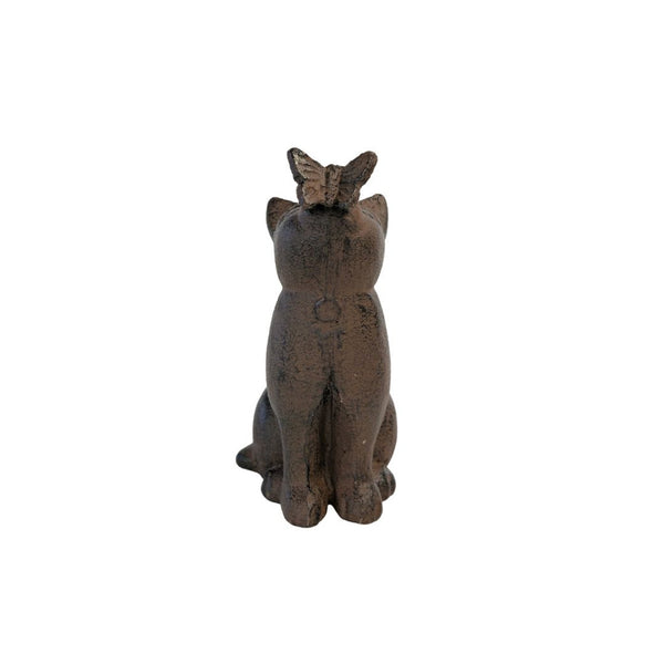 Cast Iron Cat With Butterfly