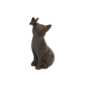 Cast Iron Cat With Butterfly