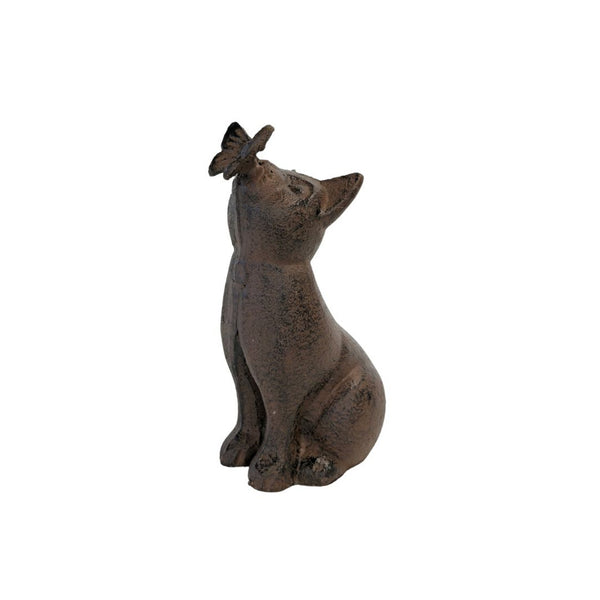 Cast Iron Cat With Butterfly