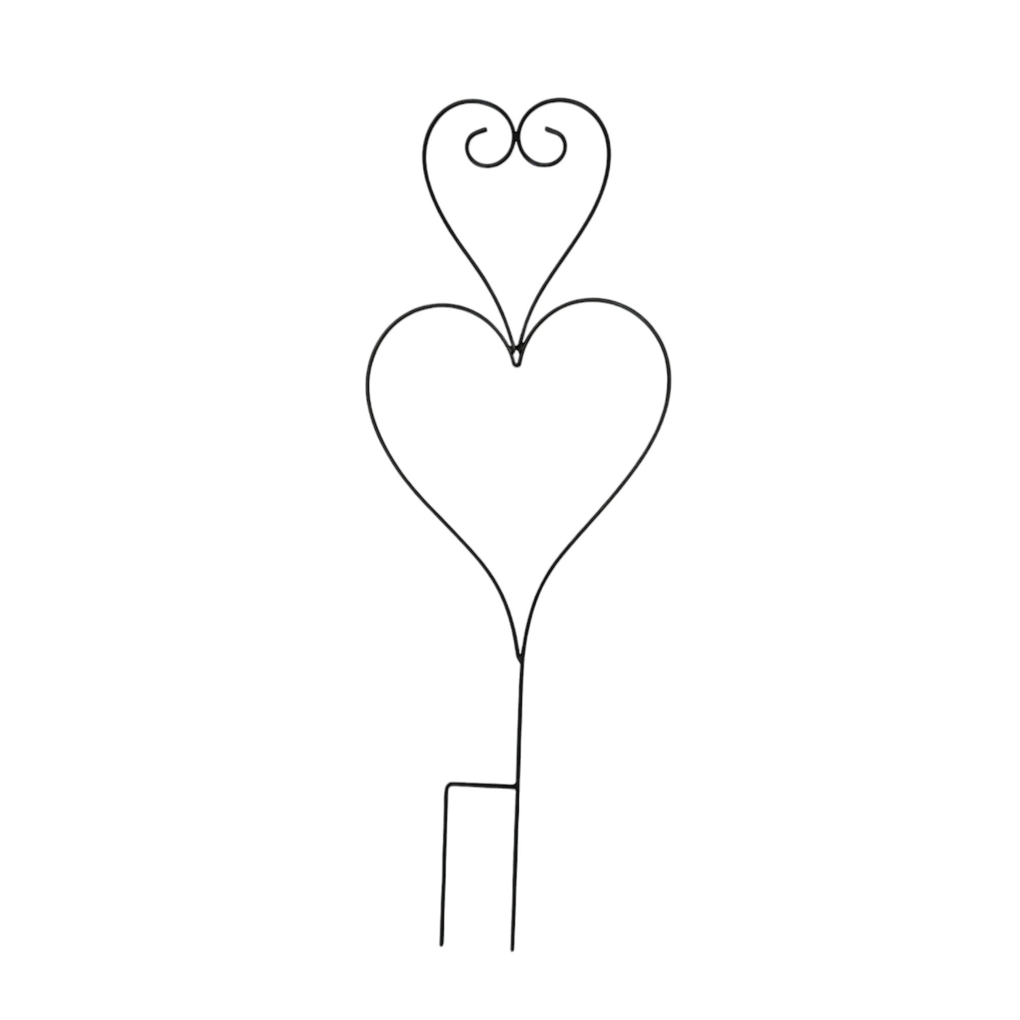 Growing frame with hearts in black steel
