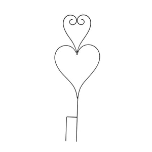 Growing frame with hearts in black steel